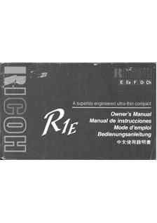 Ricoh R 1 E manual. Camera Instructions.